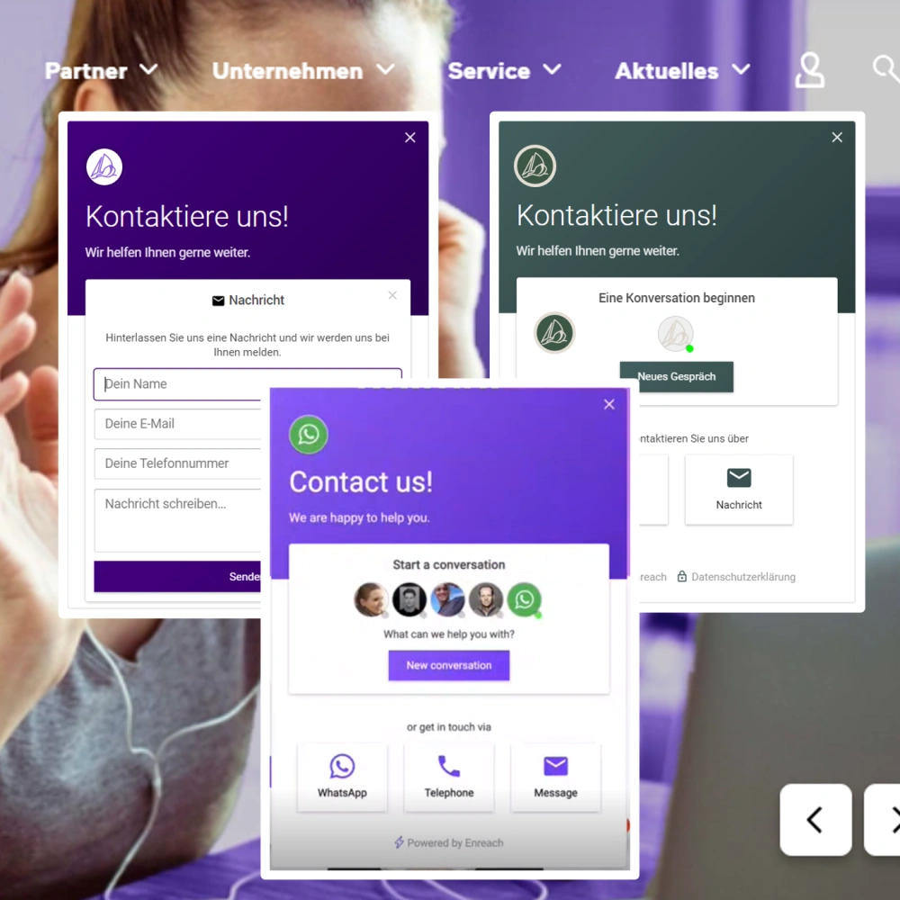 Kontaktwidget Schritt 1